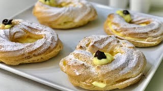 ZEPPOLE DI SGIUSEPPE AL FORNO ricetta semplice perfetta BACKED ZEPPOLE WHIT CREAM  Tutti a Tavola [upl. by Pevzner]