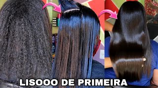 PROGRESSIVA EM CABELO CACHEADO E CHEIO  LISO PERFEITO DE PRIMEIRA [upl. by Clintock]