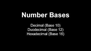 Number Bases [upl. by Atsylac]