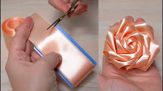 Super Easy Flower Making Ideas with Card  how to make a ribbon flower 35 [upl. by Adnohsal]