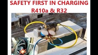 HOW TO CHARGE R410A amp R32 SAFELY [upl. by Truelove]