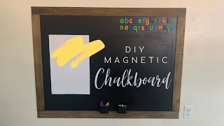 How to Make a Magnetic Chalkboard DIY Large Framed Chalkboard Magnetic Chalkboard Wall DIY [upl. by Motteo]