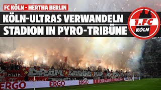 KölnFans mit WahnsinnsPyro im Pokal  FC Köln  Hertha BSC [upl. by Kristien]