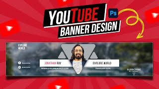 YouTube Banner Design In Photoshop 2022  Photoshop Tutorial [upl. by Babita]