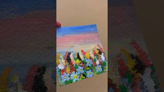 Canvas painting ideas scenery art canvaspainting satisfying [upl. by Asillim]