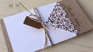 DIY Shabby chic Wedding Invitation Card  Partecipazione matrimonio fai da te Shabby 7 [upl. by Hpotsirhc]