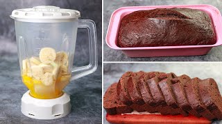 Chocolate Banana Cake In Blender  Chocolate Banana Tea Time Cake Without Oven  Yummy [upl. by Follmer]