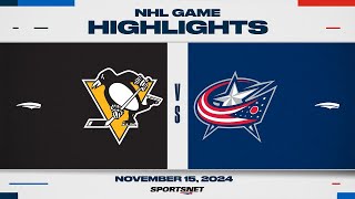 NHL Highlights  Penguins vs Blue Jackets  November 15 2024 [upl. by Josepha]