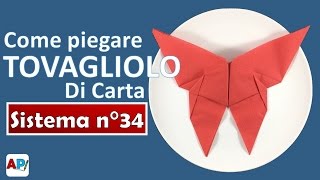 Come piegare tovagliolo di carta a forma di Farfalla  Tovaglioli portaposate fai da te [upl. by Ididn238]