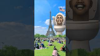 Giant Skibidi Toilet in Effiel Tower 🗼skibiditoilet funny animation paris president [upl. by Ettennej196]