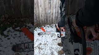 Brand new STIHL MS 250 cold start up stihlchainsaw stihl stihlusa diy chainsaw tools [upl. by Sussi949]