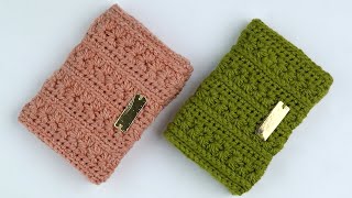 How to Crochet Small Wallet  Step by Step Beautiful Easy crochet wallet tutorial [upl. by Benoit]