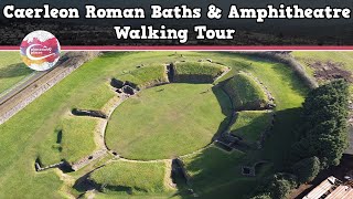 CAERLEON ROMAN BATHS amp AMPHITHEATRE WALES  Walking Tour  Pinned on Places [upl. by Yelsnit562]