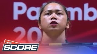 The Score Hidilyn Diaz talk about her victory in the 2018 Asian Games through phone patch interview [upl. by Anuahsat469]