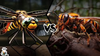 Dragonfly vs Wasp  Who Is The King Of The Insects [upl. by Pansie]