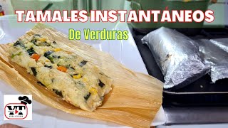 ‼️TAMALES EXPRESS de VERDURAS con QUESO  8 Minutos y ListoForma fácil CON y SIN Olla VIRAL ‼️ [upl. by Comstock874]