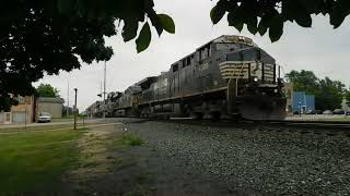 A four pack of NS GEs power a westbound Intermodal train [upl. by Aseret]