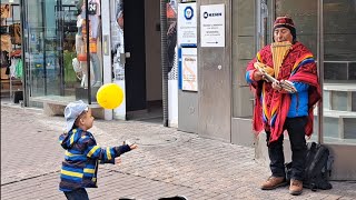 Ulm ❤️ PERUANISCHER STRASSENMUSIKANT 😃 EL CONDOR PASA 🎶 panflöte musik kunst deutschland [upl. by Royal286]