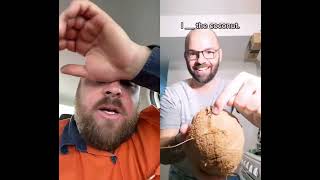 Guy Becomes a Coconut in HILARIOUS Video  The Actual Baron [upl. by Schlenger337]