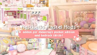 Pretty pastel Addon that make your house cuter 🧺 furniture mods 「Minecraft PE」 118119🍪✨ [upl. by Renwick]