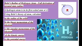 Bohrs Radius of Hydrogen Atom  Full derivation of ground state radius [upl. by Isolde984]