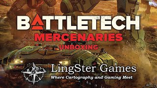 LingSter Games Unboxes the Battletech Mercenaries Kickstarter box [upl. by Nagirrek]