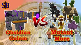 Obsidian Golem Golemania vs Mutant More  Minecraft Mob Battle [upl. by Atlas812]