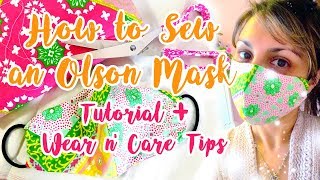 How to Sew an Olson Mask Tutorial  Wear n Care Tips [upl. by Notsrik212]