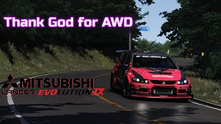 420HP Downhill Control in Assetto Corsa Mitsubishi Lancer Evolution IX Akina Downhill Time Attack [upl. by Elletnohs]