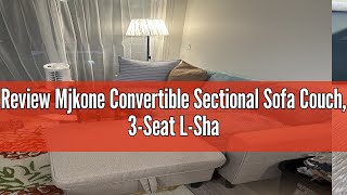 Review Mjkone Convertible Sectional Sofa Couch 3Seat LShaped Sofa with Storage Ottoman Wooden Co [upl. by Angelia831]