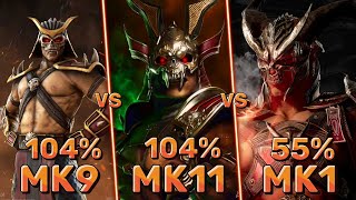 Shao Kahn Mk9 vs Mk11 vs Mk1 Combos  Shao Kahn Combo [upl. by Ennirok254]