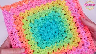 Perfect Seamless Crossed Granny Square Tutorial No Twisting amp 2 Round Repeat Blossom Crochet 🌟 [upl. by Cirderf610]