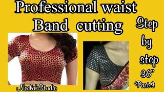 Waist belt for 3 darted blouse Professional cutting only  blousewaistbelt [upl. by Gnoht]