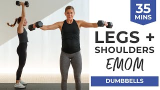 35Minute Leg and Shoulder Workout At Home with Dumbbells EMOM Workout [upl. by Assener]