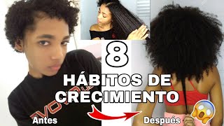 8 HÁBITOS QUE HARÁN CRECER TU CABELLO COMO HACER CRECER EL PELO AFRO RIZADO RÁPIDO Rachell Santos [upl. by Garbe]