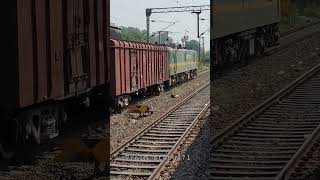 trainstatus71 kanpur WAG9 Goods train crossing DDU marshaling yard indianrailways shorts [upl. by Roda572]