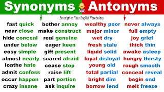 Learn 270 Synonym Words  Antonym Words in English  Strengthen Your English Vocabulary [upl. by Durrej544]