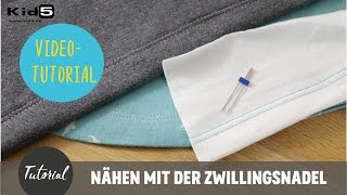 Nähen mit der Zwillingsnadel DIYNähTutorial [upl. by Bubalo]