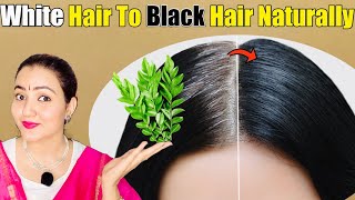 White Hair to Black Hair Naturally in 30 Days  No Dye No Color This Remedy will Cure Grey Hair💕 [upl. by Heddi]