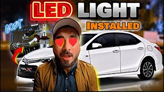 installed New Tesla 500watt LED Lights On corolla X🥰 led price  installion charges detail video [upl. by Rafael936]