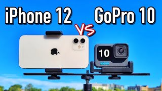 GoPro Hero 10 VS iPhone 12 Camera Comparison [upl. by Inavoj293]