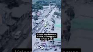 Volcanic eruption leaves town in Philippines covered in ash shorts [upl. by Thatcher]