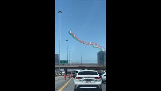 Italian Air Force Performs Flyover in Las Vegas [upl. by Nolrev]