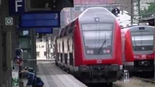 Ausfahrt einer BR 218 mit IRE Doppelstockzug aus Ulm Hbf Full HD [upl. by Oicneconi]