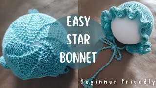 EASY Star Bonnet with Frill for BEGINNERS all sizes [upl. by Sarena]