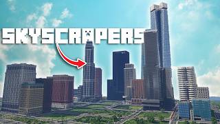 Adding SKYSCRAPERS to our City in Minecraft 02 [upl. by Easlehc518]