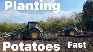 Day 391 OLLYBLOGS HOW TO GROW POTATOES BIG JOHN DEERE TRACTORS amp A Little FENDT lockdownlearning [upl. by Yetti399]