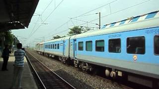 Blue LHB Shatabdi Rocketing at 120 KMPH with Blue Baaz [upl. by Schuman124]