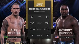 Alex Pereira VS Anthony Johnson  EA UFC 5 [upl. by Adnylam501]