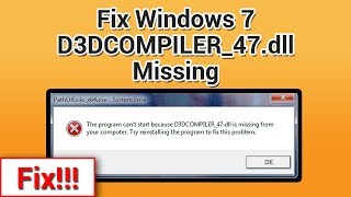 How to Fix d3dcompiler47dll free in Windows 7 without any software  D3DCompiler47dll Fix [upl. by Craig]